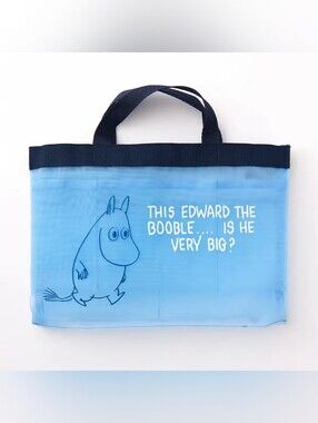 Blue Novelty Tote Bag, Bag Organizer, New With Tag Moomin Mesh Bag